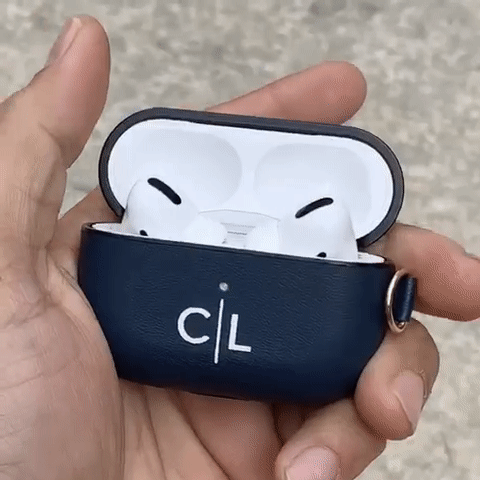 Custom AirPods Pro & Pro 2 Leather Case with Side Keychain Strap