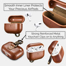 Custom AirPods Pro / Pro 2 Vintage Cowhide Leather Case with Metal Clip