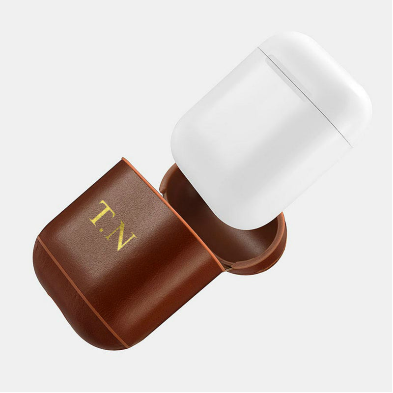 Personalized Color Embossed Leather Apple Airpods 1&2 Case